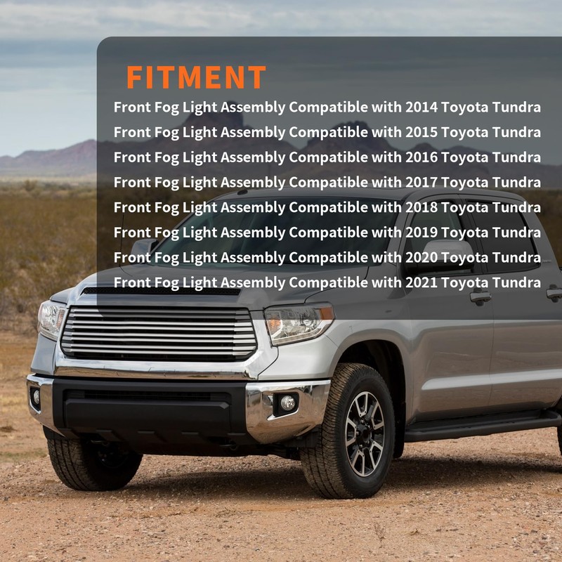Aspaton Front Bumper Fog Light Assembly Compatible with 2014-2021 Tundra
