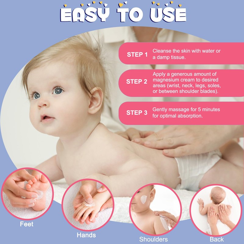 Magnesium Cream for Kids - Topical Magnesium for Sleep &