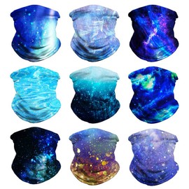VCZUIUC - Pañuelo para la cabeza, bufanda para el cuello, pasamontañas para deportes, 9pcs Blue, Talla única