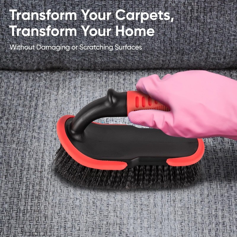 Carpet Cleaning Brush Stiff Bristle Car Carpet Brush with Ergonomic