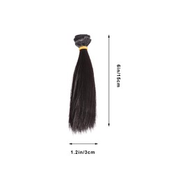 Baluue 5 Piezas Peluca De Muñeca, Negras De Pelo Liso Para DIY Para Muñecas Pelucas De Pelo De Muñeca Sintético De Alta Temperatura Para Recta De Muñeca Peluca Accesorios