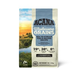 ACANA Wholesome Grains Dry Dog Food Sea to Stream Saltwater Fish Recipe 4lb Bag
