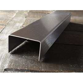 Cover profile, 1000 mm, stainless steel, U-profile a: 15x W: 40x C: 15 mm, inner leg dimensions made of stainless steel, k240, polished, 0.8 mm thick, U-plate, angle plate,