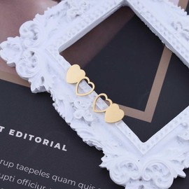 Cimenexe Bohemian Tiny Heart Stud Earrings Gold Double Heart Earrings Minimalist Hollow Heart Earrings Love Heart Hoop Earrings Jewelry for Women and Girls Gifts