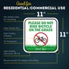 Please Do Not Ride Bicycle On The Grass Sign, 12"