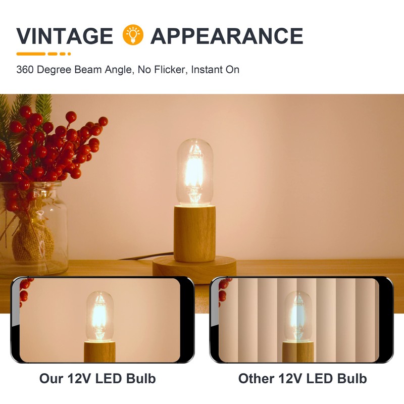 TOKCON 12V Low Voltage LED Tube Light Bulbs - Soft