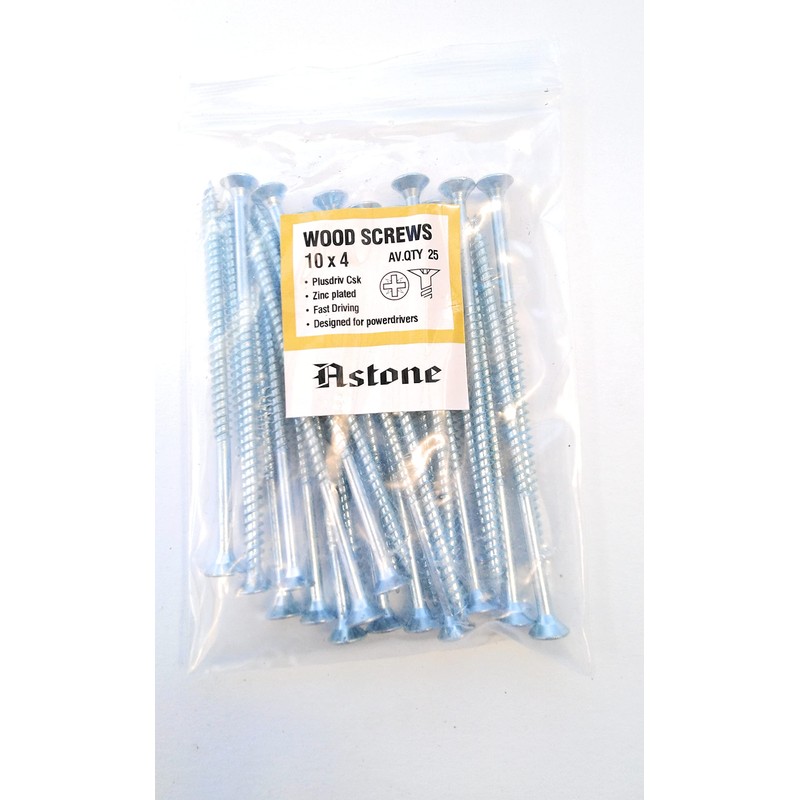 Astone Bright zinc Wood Screw Mini Packs (25, 10 x