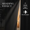 NICETOWN Flame Resistant Blackout Black Curtains 63 inch Long 2