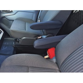 Auto Console Covers- Compatible with The Ford Transit 2015-2019 SUV Auto Armrest Covers for Front Bucket Seats - Protect Fold Down Armrest with Fleece Fabric -One Pair - Custom FIT- Black