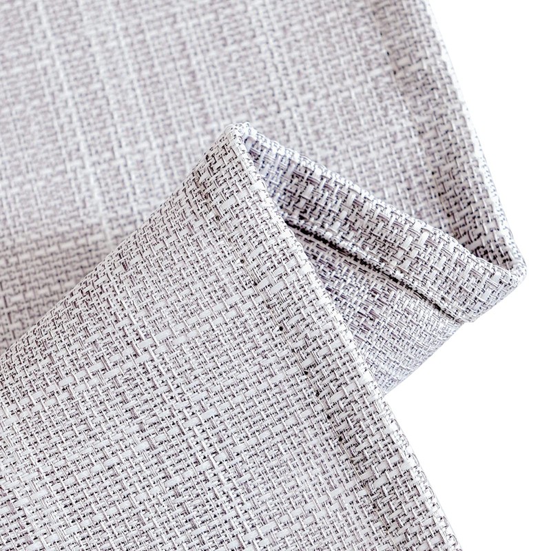 jinchan Tab Top Gray Kitchen Curtains 24 Inch Linen Textured
