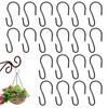 20PCS Mini S Shaped Hooks - Black Stainless Steel, Heavy