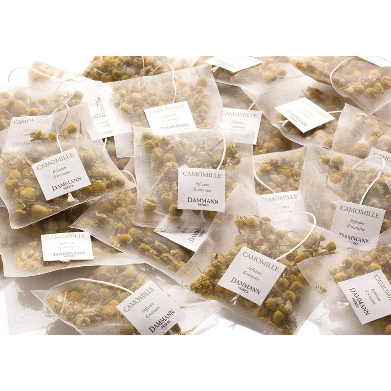 Dammann Freres Sachets, Chamomile Tea Bags, Premium Gourmet French Herbal