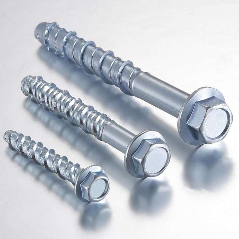 Wensilon 5/16" x 3" Zinc Plated Large Diameter Concrete Screw