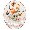 Quinnyshop Orange Tulips and Butterflies Embroidery Table runner 34-inch-by-34-inch/ 85