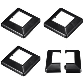 sourcing map Post Skirt, 4pcs 80x80mm/3.15x3.15" Plastic Split Style Post Base Cover Trim Skirt for Fence Stair Handrail Railing Porch