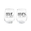 Mud Pie Mr Mrs Wine Glass 2023