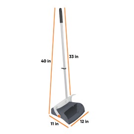 Superio Duty Slim Upright Broom and Dustpan Set, Grey 38 X 4 X 13