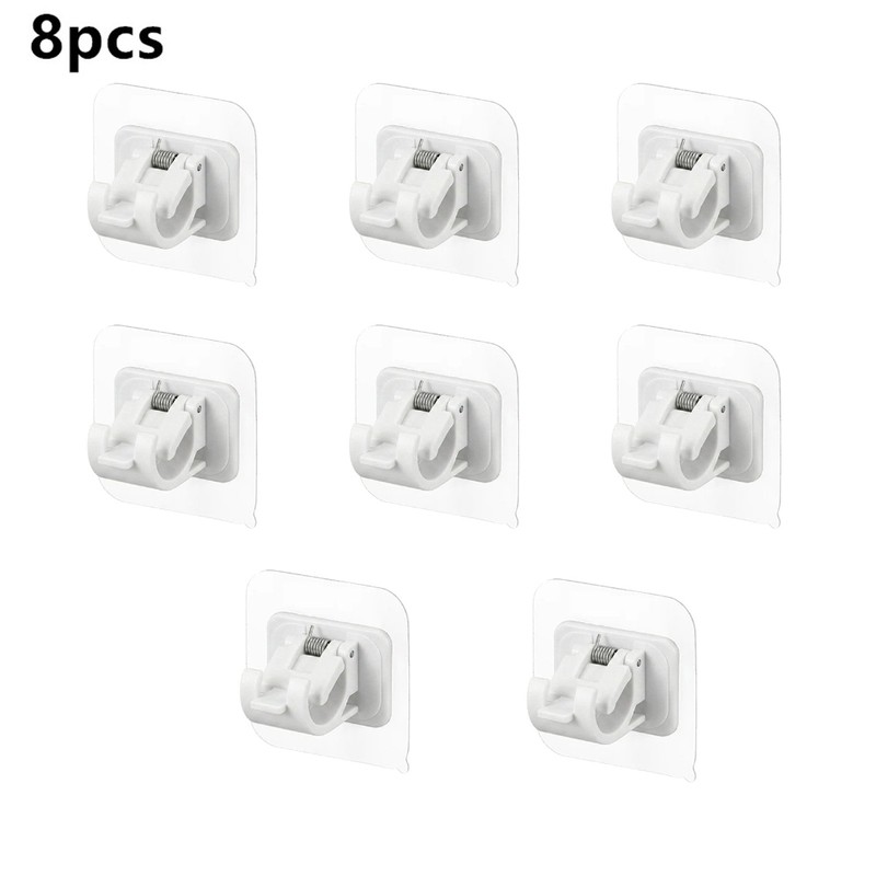 Self Adhesive Curtain Rod Holder Clips for Wall Mounting –