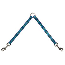 Coupler for Walking Two Small Dogs Together, 1/2" Wide Rain Song Design by Lupine, 18" Long