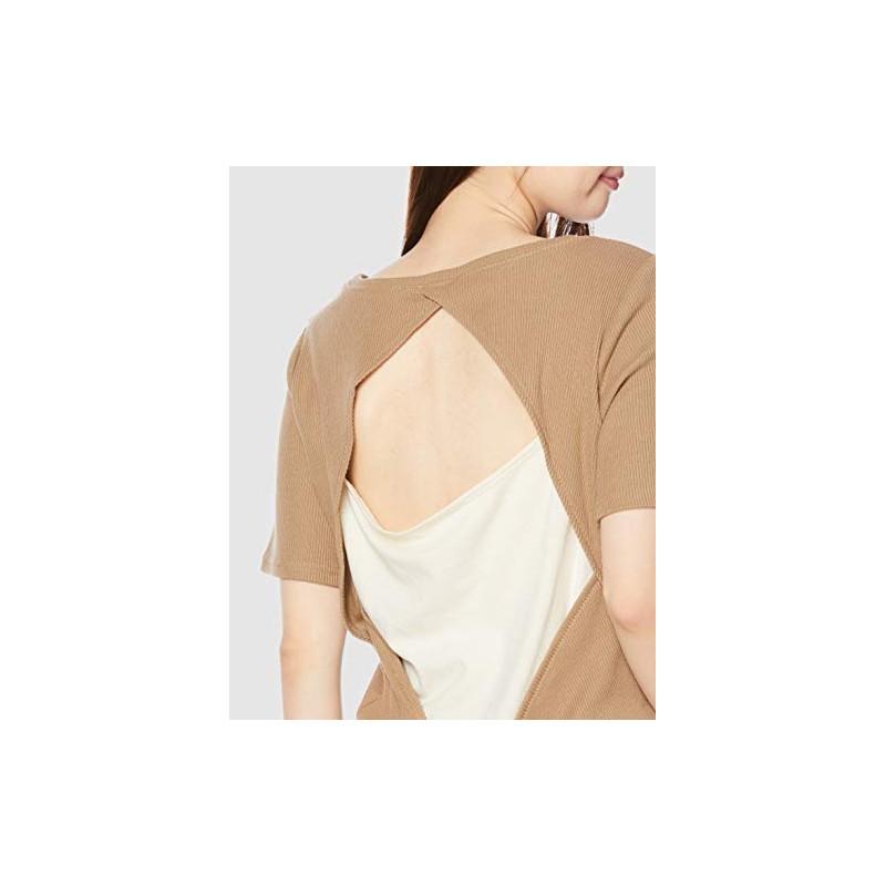 Angrid Women's Ca Layered Design Telecom Tee, brown (mocha)