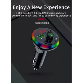 BT Swiveling head FM Transmitter Car Charger HandsFree car stereo music adapter