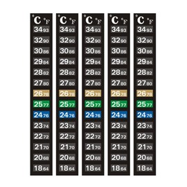 SagaSave 5Pcs Aquarium Temperature Meter Sticker Stick on Thermometer Strip Aquarium, Digital Temperature Sticker for Home Fish Tank and Aquarium