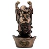 Bronze Laughing Buddha On Nugget Buddhism Statue Display