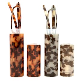 MIYUI JAPAN 2 Pack Blue Light Blocking Slim Reading Glasses Small Tube Readers Lightweight Portable Reading Glasses Men Women 1.25