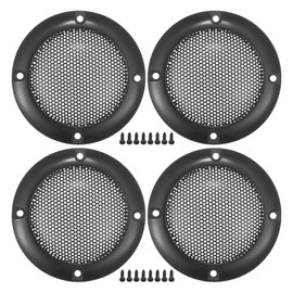 ACROPIX Universal 2" Car Speaker Grills Cover Mesh Round 2 Inch Audio Speaker Subwoofer Guard Protector Case with Screws Iron Bright Black - Pack of 4
