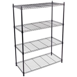 Elevon 4-Shelf Adjustable, Heavy Duty Storage Shelving Unit (350 lbs Loading Capacity per Shelf), Steel Organizer Wire Rack, Black (35" L x 13.4" W x 48.2" H)
