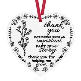 Thank You Gifts for Women Teacher Mom Boss Nanny Appreciation Gifts Christmas Ornament Teacher Gifts Ceramic Ornament for Coworker Friend Thank You Ornament for Daycare Teacher Christmas Tree Ornament