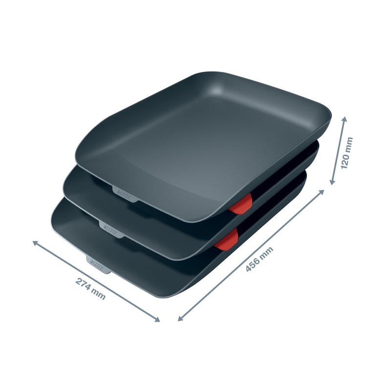 Leitz Cosy Series 53582089 A4 Letter Tray Set of 3