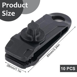 OHREN 10 Stück Planenclips Zeltplanen Clips - Multifunktion Zeltklemme Halterung Spanner Befestigungsclip für Plane, Zelt, Abdeckungen, Markisen, Banner, Gartenarbeit (Schwarz)