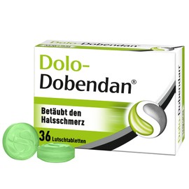 Dolo-DOBENDAN Lozenges for Strong Sore Throat with Numbing Effect, Pack of 36