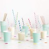 Stylish Powder Blue Striped Paper Straws - Perfect for Birthday