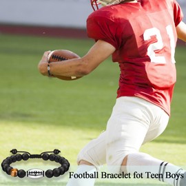 EFVISD Football Bracelet Gifts for Teen Boys Who Love Football Players Team Football Senior Night Gifts, Birthday Christmas Gifts for Him Boys Son Grandson Brother Nephew Friend