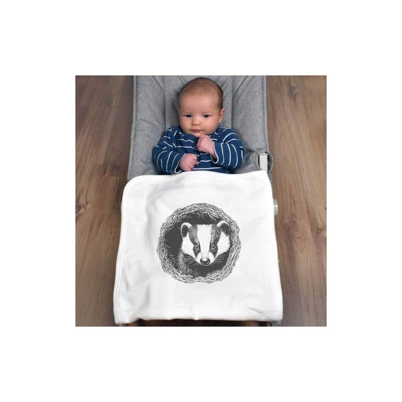 Azeeda 'Badger in a Den ' Cotton Baby Blanket/Shawl (BY00039804)