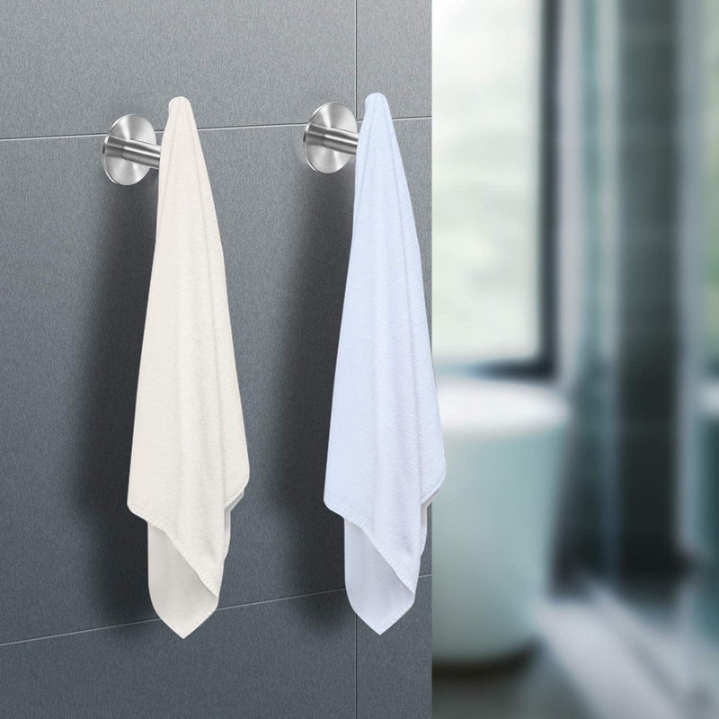 Vuzvuv Adhesive Brushed Nickel SUS304 Stainless Steel Towel Hooks –