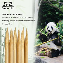 300PCS Bamboo Skewers 6 Inch -12'', Sturdy Kabob Skewers, Smooth Wooden Skewers for Meat, Desserts, Fruit, Appetiser, Smores Sticks, Home/Outdoor or BBQ Restaurant