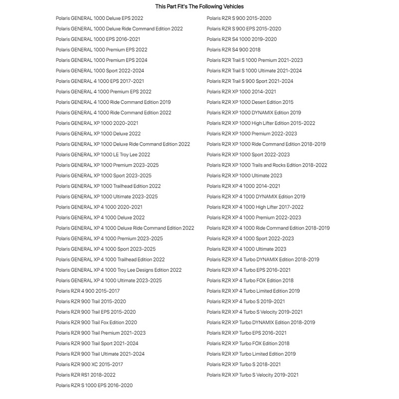 Tusk Floor Drain Plug For POLARIS GENERAL XP 4 1000