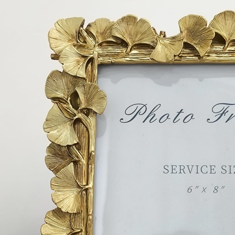 Gold Ginkgo Leaf Vintage Picture Photo Frames 6x8 IN