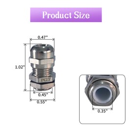 15PCS PG7 Cable Gland Waterproof Metal Cable Glands Joints Adjustable Connector Easy Cable Management Adjustable Connector for 3-6.5mm Dia Cable (PG7)