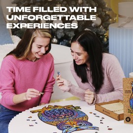 UNIDRAGON Wooden Puzzles for Adults Unique Jigsaw Puzzles - Medium Charming Owl 8.3"x13.8" 186 PCS Deko with Cut 0.03 mm Accuracy Animals