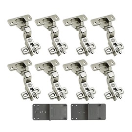 LOOTICH 105 Degree Inset Hinges 35 mm for Kitchen Cabinet Cupboard Wardrobe Door Hinge Without Damper with Drilling Template Pack of 8 Pieces