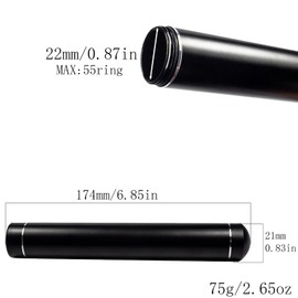 Defuzie Cigar Tube,Aluminum Single Cigar Travel Storage Airtight Cigar Humidor Case Cigar Holder,Smell Proof,Waterproof (Black)