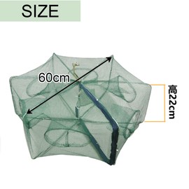 Asdays Fish Net Rigging Basket Fish Net Fishing Gear Foldable Net Basket Single Net 6 Holes