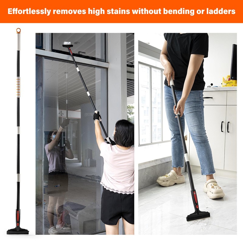 Gomake Extendable Floor Scraper Heavy Duty 6" Wide Razor Blade