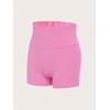 Floerns Girls Dance Shorts Breathable Rib Knit Athletic Running Biker