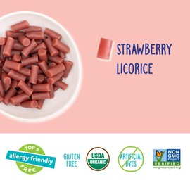 YumEarth Organic Gluten Free Strawberry Licorice Snack Packs - Allergy Friendly, Gluten Free, Non-GMO, Vegan, No Artificial Dyes - 5 Ounce (Pack of 1).
