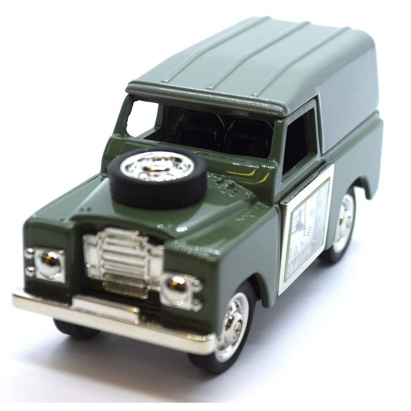 Wm Widdop Miniature Clock 4 Wheel Drive Vintage Look Green